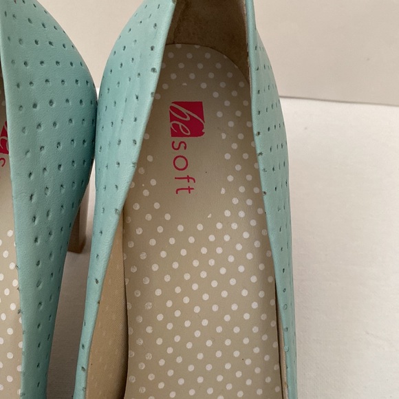 NIB Vida Leve BeSoft Light Blue Leather Heels Made in Brazil - Size (39) US 7 - Picture 9 of 12